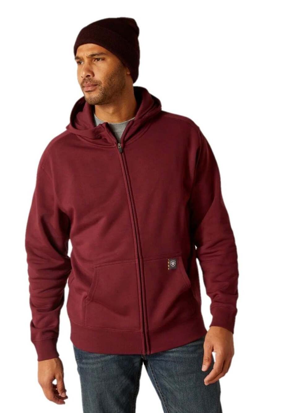 Ariat Rebar Born For This Full Zip Hoodie Size XL Burgundy